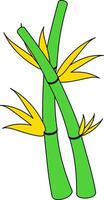 verde com acidente vascular encefálico bambu ícone com amarelo folha dentro ilustração. vetor