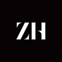 zh logo letter inicial modelo de designs de logo vetor