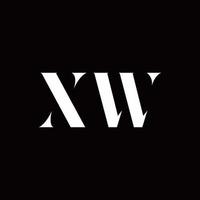 modelo de design de logotipo inicial da carta do logotipo xw vetor