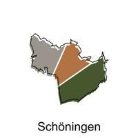 Schöningen cidade mapa ilustração. simplificado mapa do Alemanha país vetor Projeto modelo