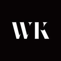 wk logo letter inicial modelo de designs de logo vetor