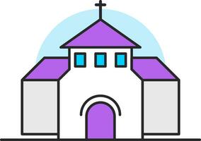 Igreja ícone dentro roxa e branco cor. vetor