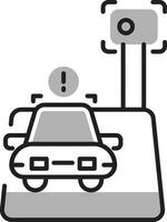vetor ilustração do auto ficar de pé dentro Atenção tráfego Câmera ícone.