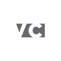 Monograma do logotipo da vc com modelo de design de estilo de espaço negativo vetor
