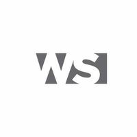 Monograma do logotipo ws com modelo de design de estilo de espaço negativo vetor