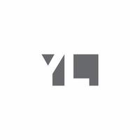 monograma do logotipo do yl com modelo de design de estilo de espaço negativo vetor