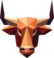 boi cabeça logotipo modelo vetor ilustração , poligonal geométrico 3d boi , touro , boi, animal cabeça com chifres logotipo ícone , símbolo estoque vetor imagem