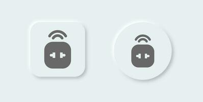inteligente plugue sólido ícone dentro neomórfico Projeto estilo. casa ao controle sinais vetor ilustração.
