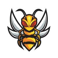 Bravo abelha esport mascote logotipo Projeto ilustração vetor