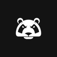 panda cabeça simples logotipo com escudo vetor