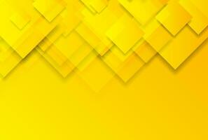 brilhante amarelo lustroso quadrados abstrato tecnologia fundo vetor