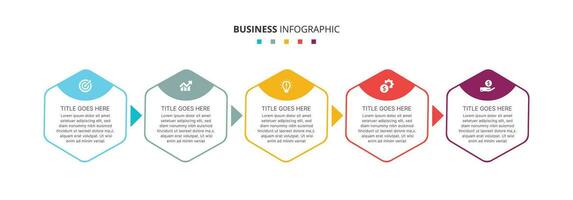 cinco 5 passos opções seta o negócio infográfico modelo Projeto vetor