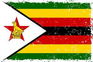 Zimbábue bandeira dentro grunge angustiado estilo vetor