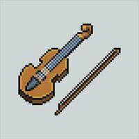 pixel arte ilustração violino. pixelizada violino. violino música ícone pixelizada para a pixel arte jogos e ícone para local na rede Internet e vídeo jogo. velho escola retrô. vetor