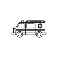 ícone de contorno de ambulância vetor