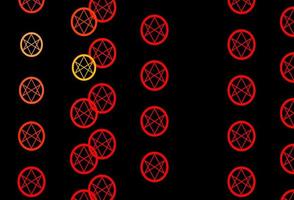 modelo de vetor vermelho e amarelo escuro com sinais esotéricos.