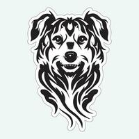 cachorro arte Preto e branco adesivo para impressão vetor