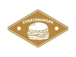 queijo hamburguer crachá logotipo modelo vetor