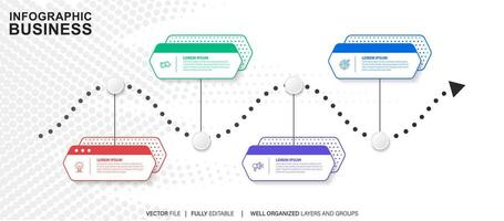 elementos infográfico idéia círculo colorida com 4 degrau vetor