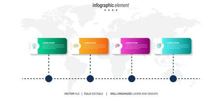 infográfico Projeto modelo. criativo conceito com 4 passos vetor