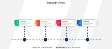 visualização de dados de negócios. linha do tempo infográfico ícones projetados para abstrato base modelo marco elemento diagrama moderno processo tecnologia digital marketing dados apresentação gráfico vetorial vetor