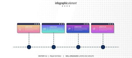 infográfico o negócio apresentação 4 opções para meta. infográfico Setas; flechas. estratégia, marketing, relatório. vetor ilustração.