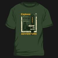explorador aventura plano gráfico, tipografia t camisa, vetor Projeto ilustração, Boa para casual estilo