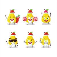 santa claus emoticons com amarelo pera desenho animado personagem vetor