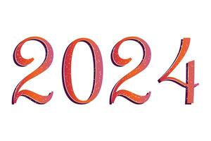 2024 na moda colorida número contando para feliz Novo ano vetor