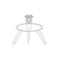 linha arte contínuo desenhando do casa plantas e flores dentro potes. rabisco ilustração linear silhueta planta de casa para casa interior decorações do na moda escandinavo linha arte estilo contorno linhas. vetor