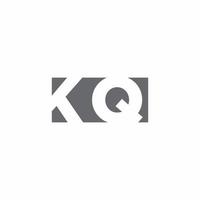 Monograma do logotipo kq com modelo de design de estilo de espaço negativo vetor
