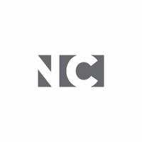Monograma do logotipo da nc com modelo de design de estilo de espaço negativo vetor