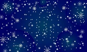 neve, estrelas, cintilante luzes, chuva gotas em azul fundo vetor