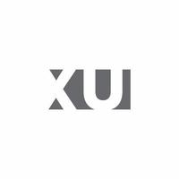 Monograma do logotipo xu com modelo de design de estilo de espaço negativo vetor