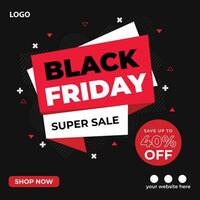 black friday social media post design vetor