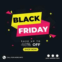 black friday social media post design vetor