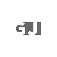 Monograma do logotipo gj com modelo de design de estilo de espaço negativo vetor