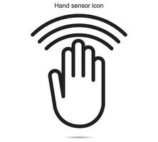 mão sensor ícone, vetor ilustração.