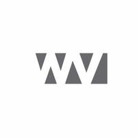 monograma de logotipo wv com modelo de design de estilo de espaço negativo vetor