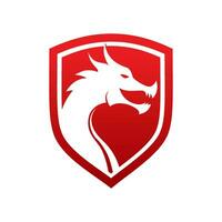 logotipo de vetor de escudo de dragão