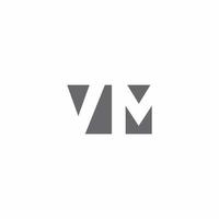 Monograma de logotipo vm com modelo de design de estilo de espaço negativo vetor
