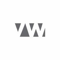 Monograma do logotipo vw com modelo de design de estilo de espaço negativo vetor