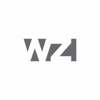 Monograma do logotipo wz com modelo de design de estilo de espaço negativo vetor