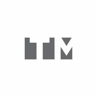 Monograma do logotipo tm com modelo de design de estilo de espaço negativo vetor