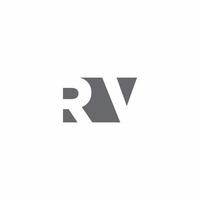 Monograma do logotipo rv com modelo de design de estilo de espaço negativo vetor
