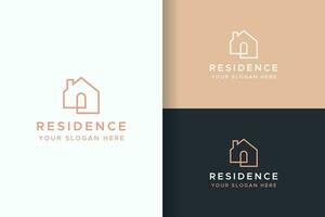 logotipo residência para o negócio minimalista conceito marca identidade. geométrico, ouro, e luxo. vetor