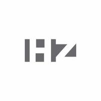 Monograma de logotipo hz com modelo de design de estilo de espaço negativo vetor
