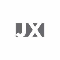 Monograma do logotipo da jx com modelo de design de estilo de espaço negativo vetor