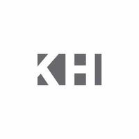 Monograma do logotipo kh com modelo de design de estilo de espaço negativo vetor