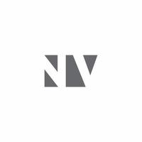Monograma de logotipo nv com modelo de design de estilo de espaço negativo vetor